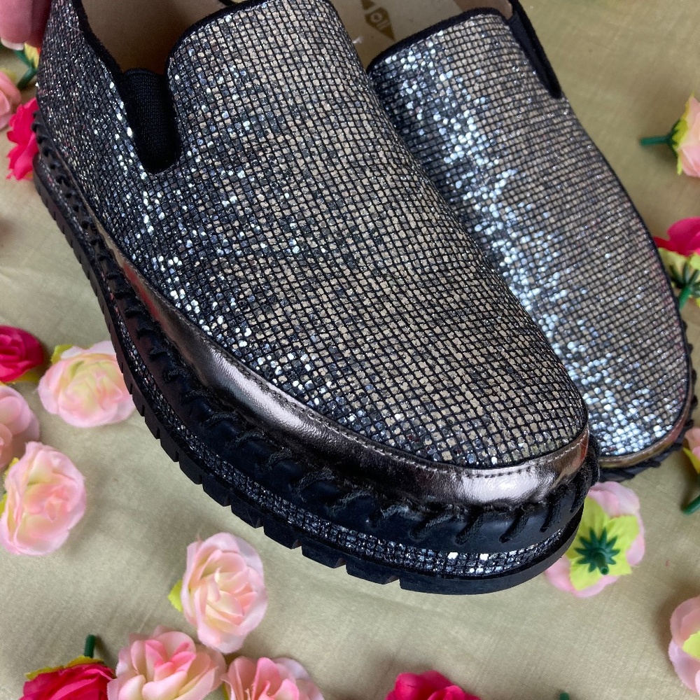 Jolimall Glitter Slip on Sneakers Sz 9 NWOT - Picture 4 of 13